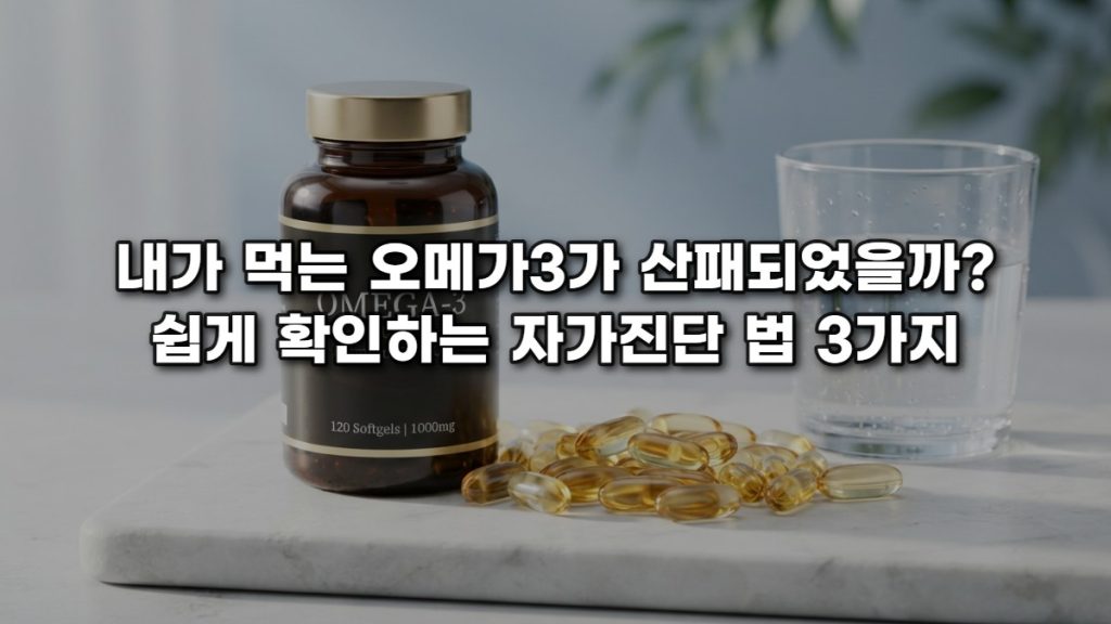 내가 먹는 오메가3가 산패되었을까? 쉽게 확인하는 자가진단 법 3가지