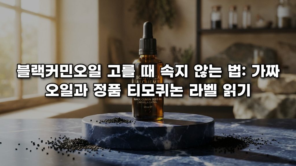 블랙커민오일 고를 때 속지 않는 법: 가짜 오일과 정품 티모퀴논 라벨 읽기